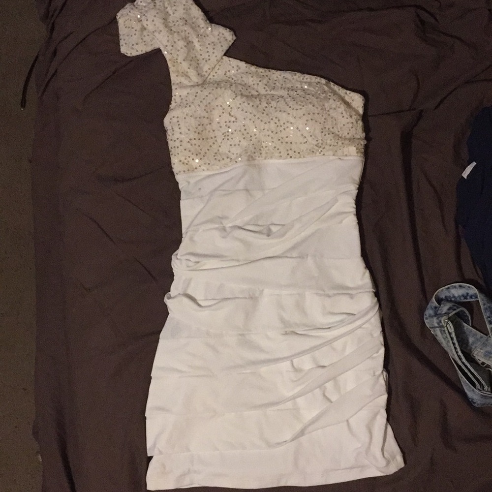 White and gold dress